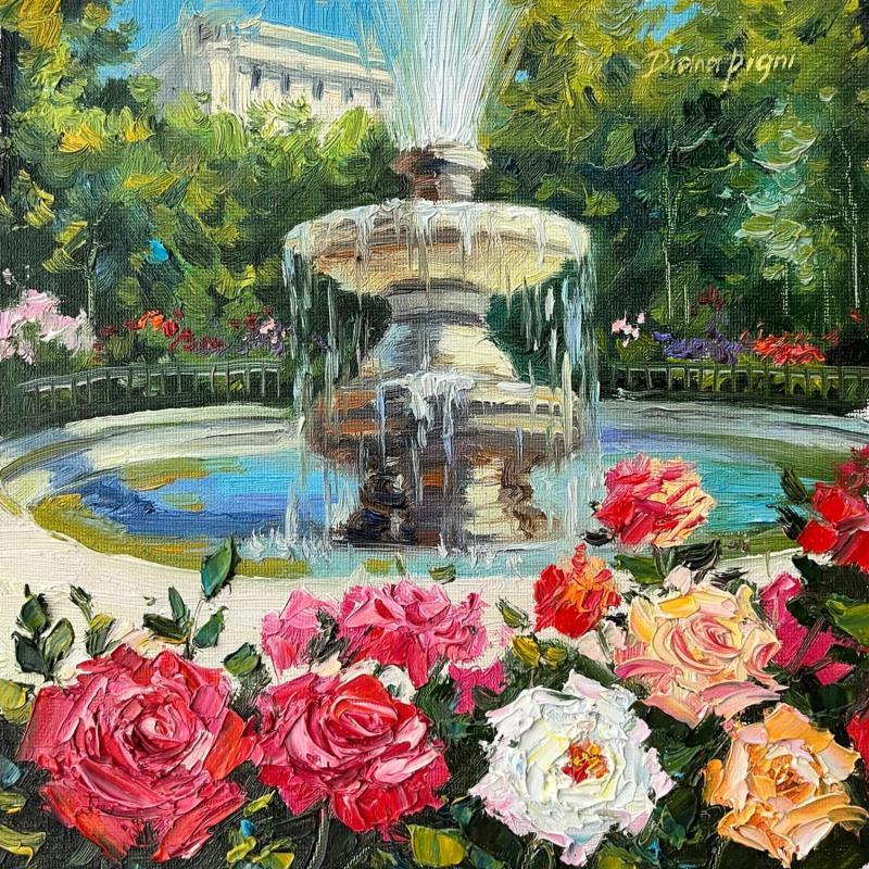 Painting Luxembourg Gardens by Pigni Diana | Painting Figurative Landscapes Urban Architecture Oil