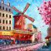 Gemälde Moulin Rouge von Pigni Diana | Gemälde Figurativ Landschaften Urban Architektur Öl
