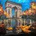 Gemälde Arc De Triomphe von Pigni Diana | Gemälde Figurativ Landschaften Urban Architektur Öl