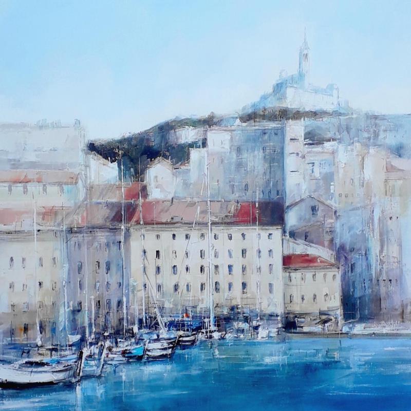 Painting Escale à Marseille by Poumelin Richard | Painting Figurative Acrylic, Oil Marine