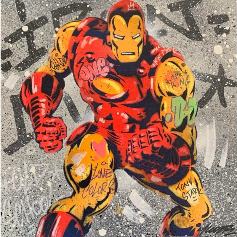 Painting Iron Man Vintage by Kedarone | Painting Pop-art Acrylic, Graffiti Pop icons