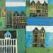 Painting HR 1284 green world by Ragas Huub | Painting Figurative Architecture Cardboard Gouache