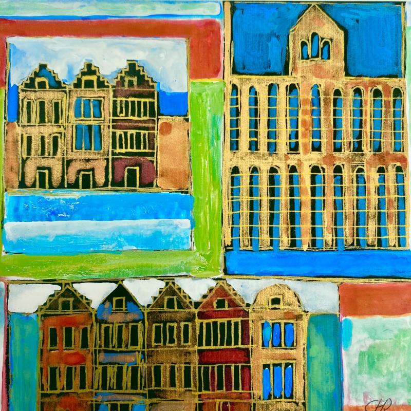 Painting HR 1288 primavera by Ragas Huub | Painting Impressionism Architecture Cardboard Gouache