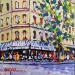 Painting TERRASSE BOULEVARD SAINT GERMAIN A PARIS by Euger | Painting Figurative Society Urban Life style Acrylic