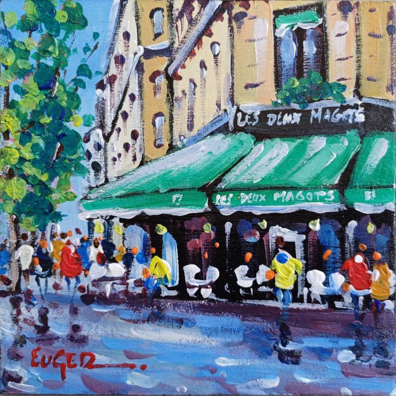 Painting BOULEVARD SAINT GERMAIN A PARIS by Euger | Painting Figurative Acrylic Life style, Society, Urban