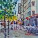 Gemälde  BOULEVARD POISSONNIERE A PARIS von Euger | Gemälde Figurativ Gesellschaft Urban Alltagsszenen Acryl