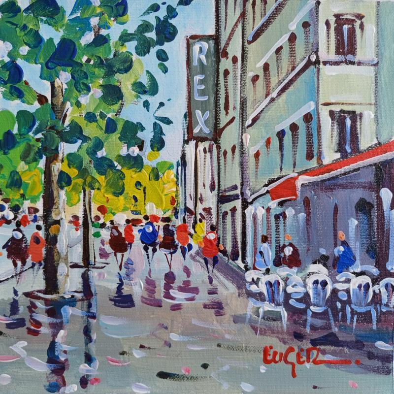 Painting  BOULEVARD POISSONNIERE A PARIS by Euger | Painting Figurative Society Urban Life style Acrylic