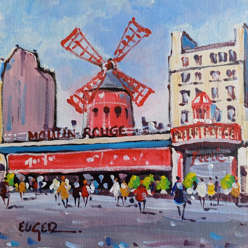 Gemälde LE MOULIN ROUGE A PARIS von Euger | Gemälde Figurativ Gesellschaft Urban Alltagsszenen Acryl