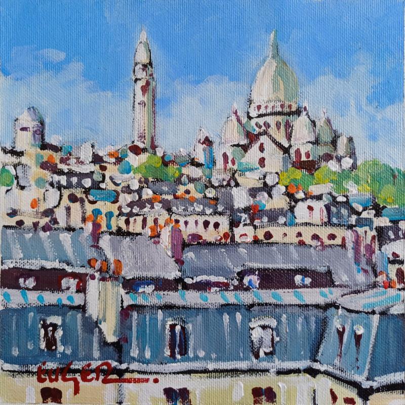 Painting LE SACRE COEUR A MONTMARTRE by Euger | Painting Figurative Landscapes Urban Life style Acrylic