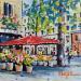 Painting FLEURISTE A PARIS by Euger | Painting Figurative Society Urban Life style Acrylic