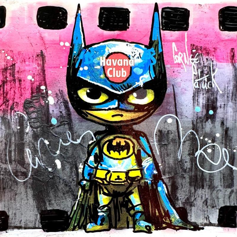 Gemälde Mini Batman von Cornée Patrick | Gemälde Pop-Art Graffiti, Öl Pop-Ikonen