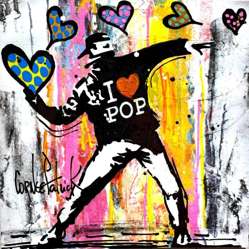 Painting I love you, d'après Banksy by Cornée Patrick | Painting Pop-art Graffiti, Oil Urban