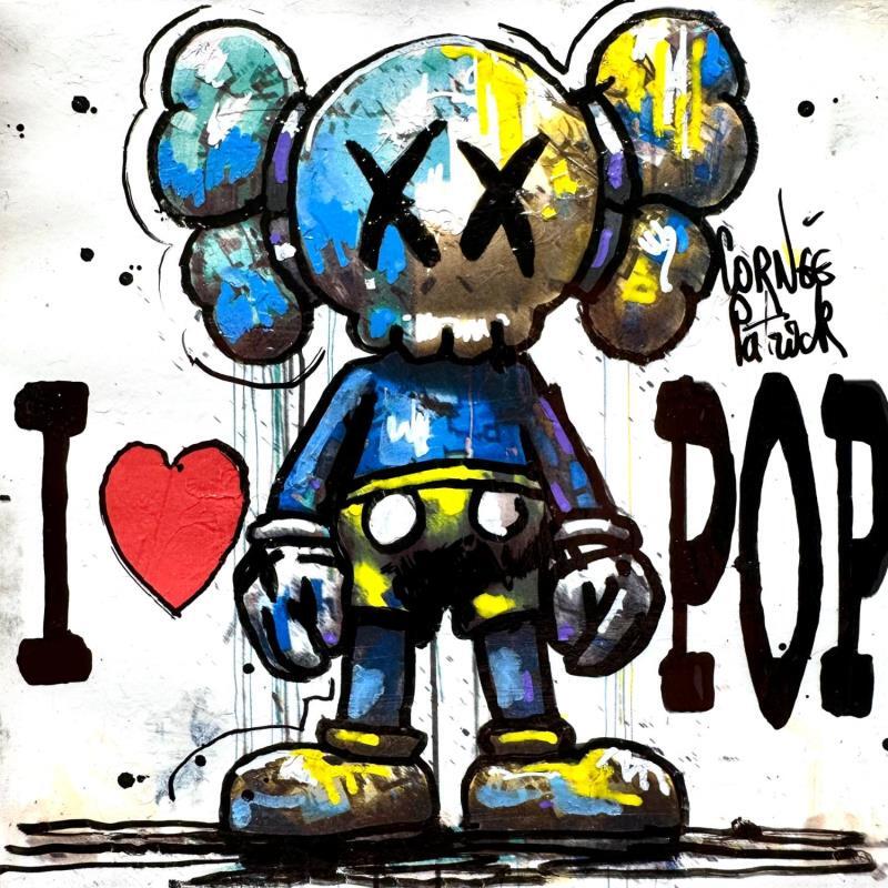 Gemälde I love pop art and Kaws von Cornée Patrick | Gemälde Pop-Art Urban Pop-Ikonen Graffiti Öl