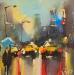 Peinture Rainy street par Joro | Tableau Figuratif Urbain Huile