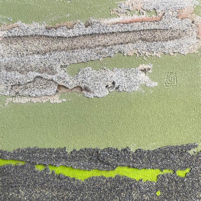 Gemälde Carré d'où 8 ? von CMalou | Gemälde Materialismus Minimalistisch Sand