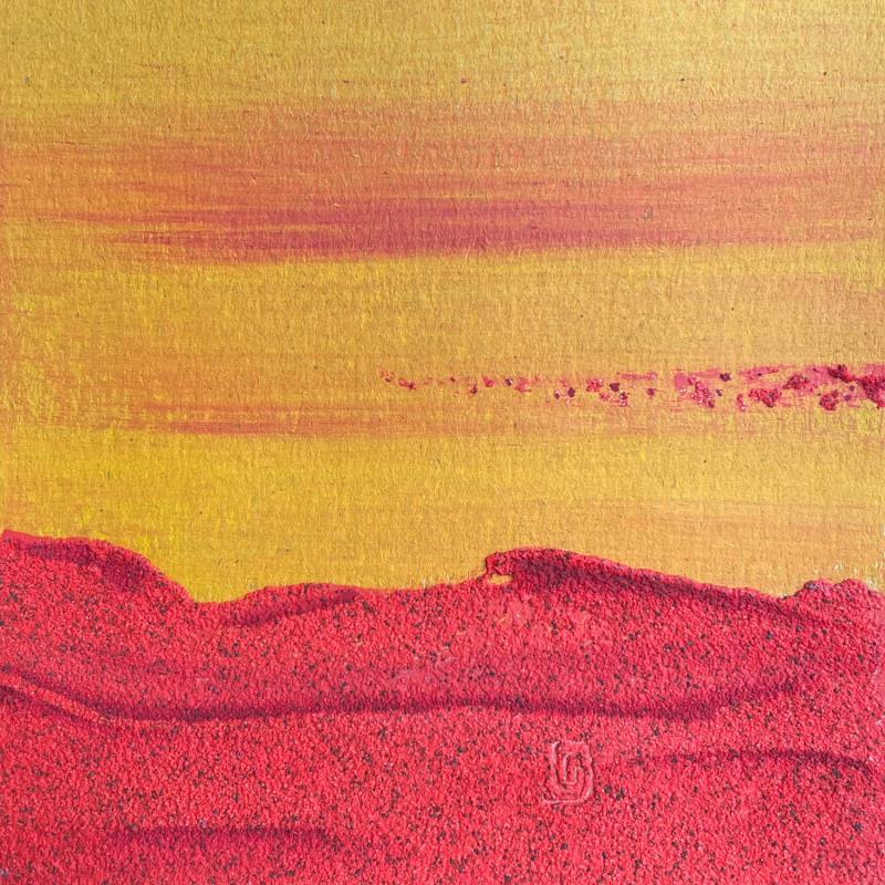 Peinture Carré Soleil 2 par CMalou | Tableau Matiérisme Sable Minimaliste