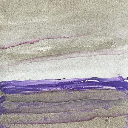 Gemälde Carré Violet von CMalou | Gemälde Materialismus Sand Minimalistisch