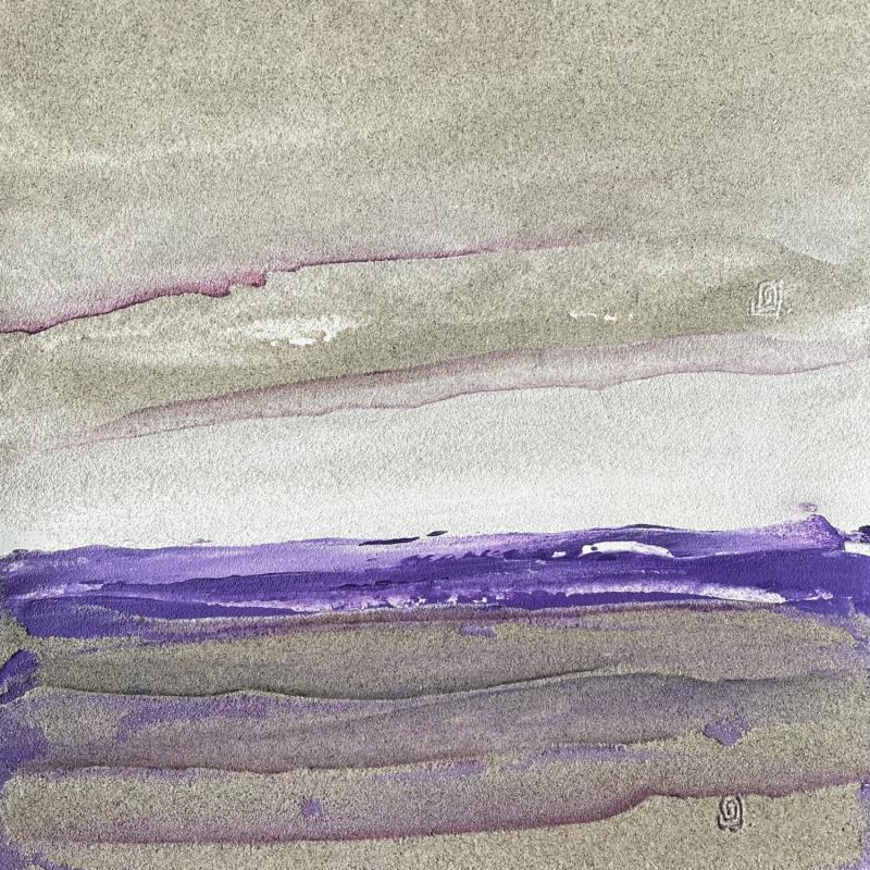 Gemälde Carré Violet von CMalou | Gemälde Materialismus Minimalistisch Sand