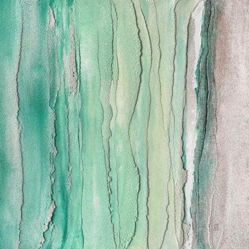 Gemälde Carré Lagon 2 von CMalou | Gemälde Materialismus Minimalistisch Sand