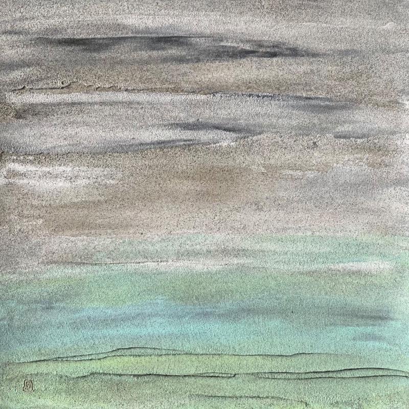 Gemälde Carré Lagon von CMalou | Gemälde Materialismus Minimalistisch Sand