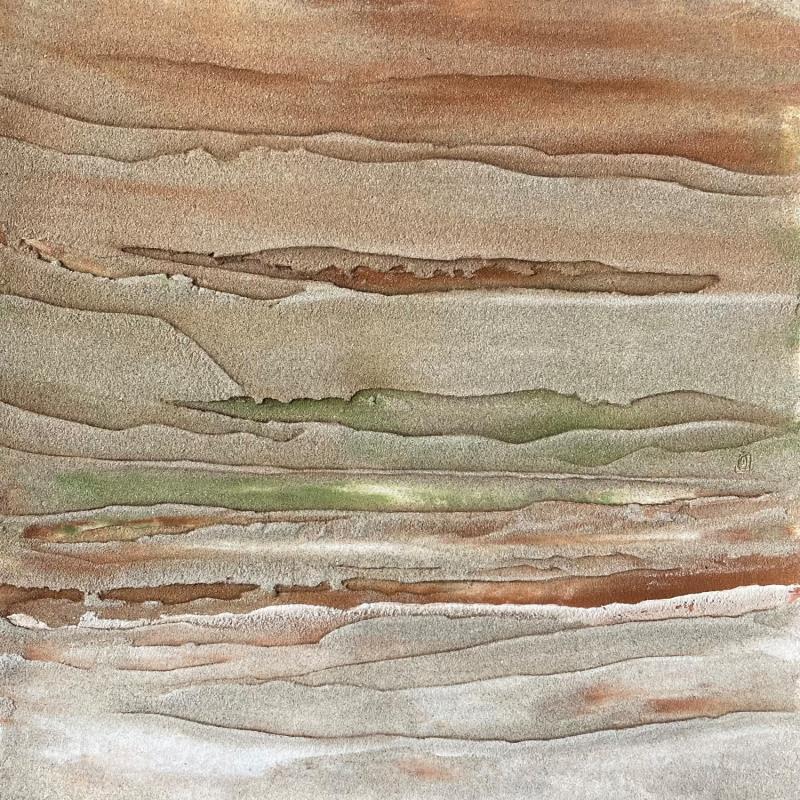 Gemälde Carré Nature von CMalou | Gemälde Materialismus Minimalistisch Sand