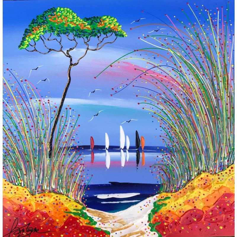 Peinture La vient le bonheur  par Fonteyne David | Tableau Figuratif Marine Nature Acrylique