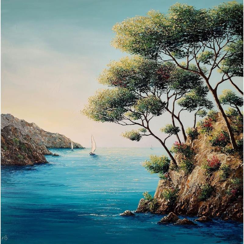 Gemälde Les pins du sud von Blandin Magali | Gemälde Figurativ Landschaften Öl