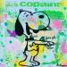 Painting Snoopy mdr by Kikayou | Painting Pop-art Pop icons Graffiti Acrylic Gluing