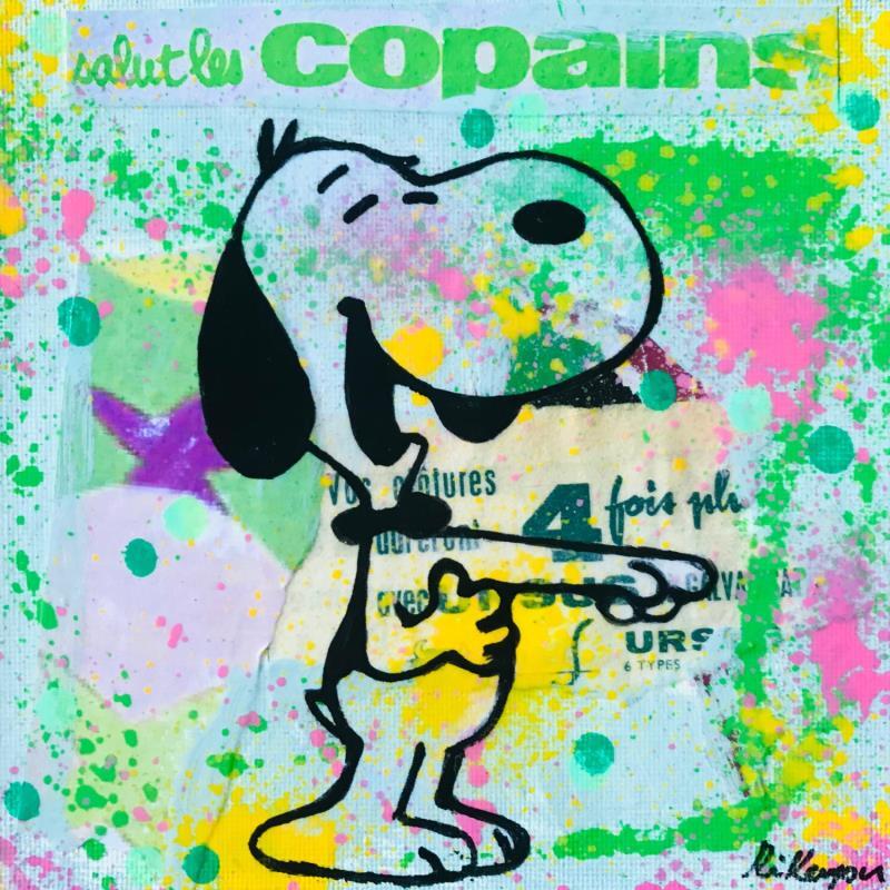 Peinture Snoopy mdr par Kikayou | Tableau Pop-art Acrylique, Collage, Graffiti Icones Pop