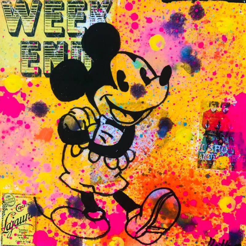 Gemälde Mickey von Kikayou | Gemälde Pop-Art Acryl, Collage, Graffiti Pop-Ikonen