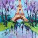 Peinture Paseando bajo la T. Eiffel par Jmara Tatiana | Tableau Figuratif Huile