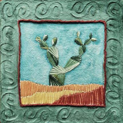 Painting El nopal by Vazquez Laila | Painting Figurative Textile, Watercolor Landscapes, Nature
