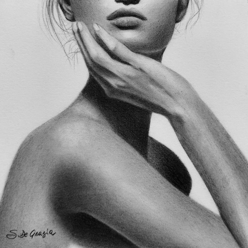 Painting Più avanti by De Grazia Serena | Painting Figurative Charcoal