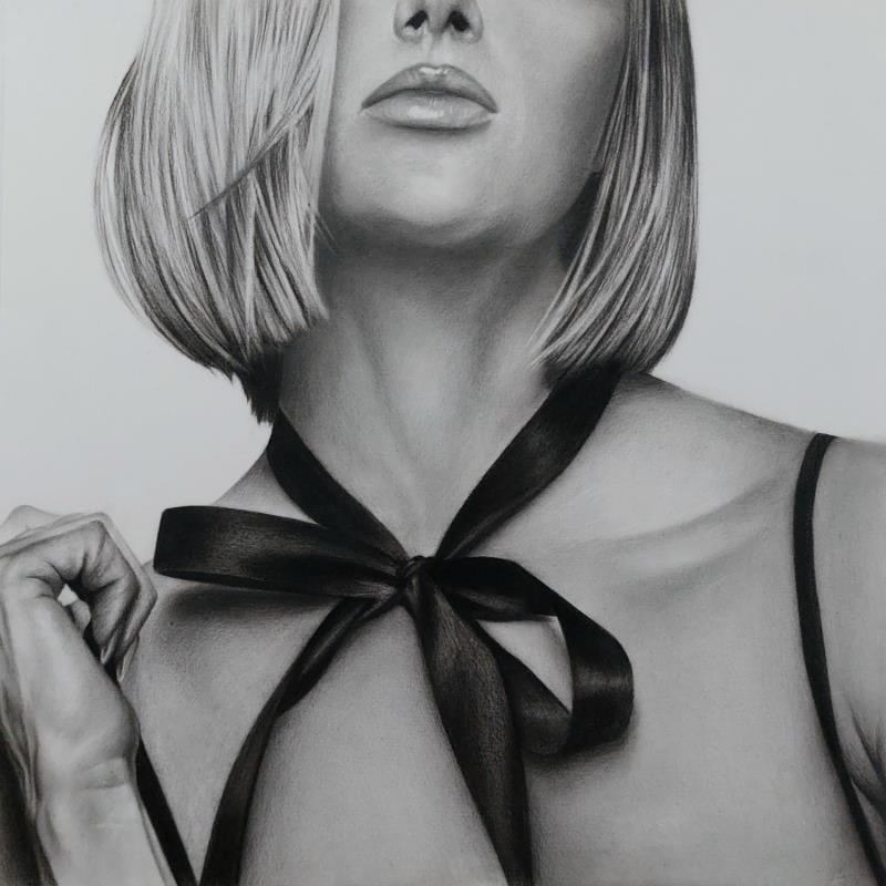 Painting Comodamente by De Grazia Serena | Painting Figurative Charcoal