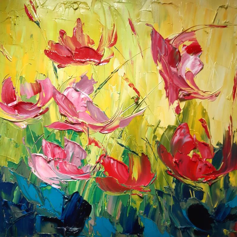 Painting CASTELNOU TULIPE by Laura Rose | Painting Figurative Nature Oil