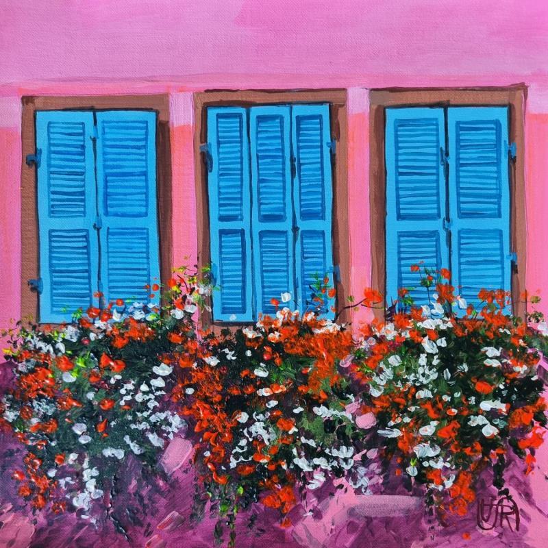 Painting Blue and pink by Rasa | Painting Figurative Acrylic Urban