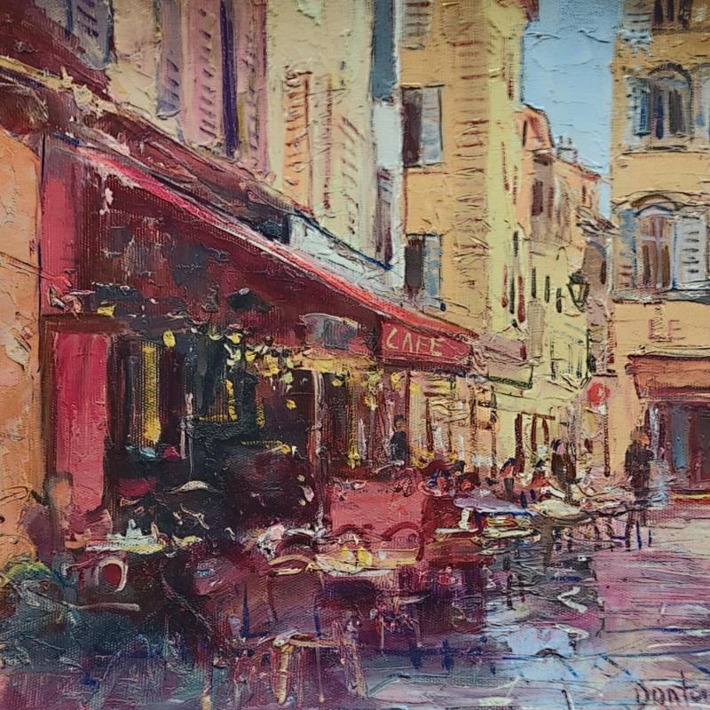Gemälde L'ambiance du matin au café  von Dontu Grigore | Gemälde Figurativ Urban Öl