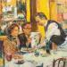 Gemälde La scène à table dans le café parisien von Dontu Grigore | Gemälde Figurativ Urban Öl
