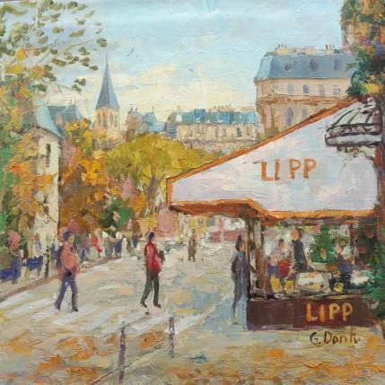Peinture Café LIPP à Paris par Dontu Grigore | Tableau Figuratif Huile Urbain