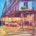 Painting Brasserie parisienne La Source by Dontu Grigore | Painting Figurative Urban Oil