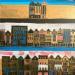 Gemälde HR 1326 Amsterdam terraced houses von Ragas Huub | Gemälde Art brut Architektur Pappe Gouache
