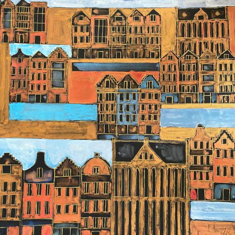 Painting HR 1307 Holland's 50 shades of blue by Ragas Huub | Painting Raw art Architecture Cardboard Gouache