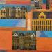 Gemälde HR 1232 golden orange  von Ragas Huub | Gemälde Art brut Architektur Gouache