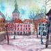 Painting NO.  2491 THE HAGUE  GROTE MARKT by Thurnherr Edith | Painting Subject matter Urban Watercolor