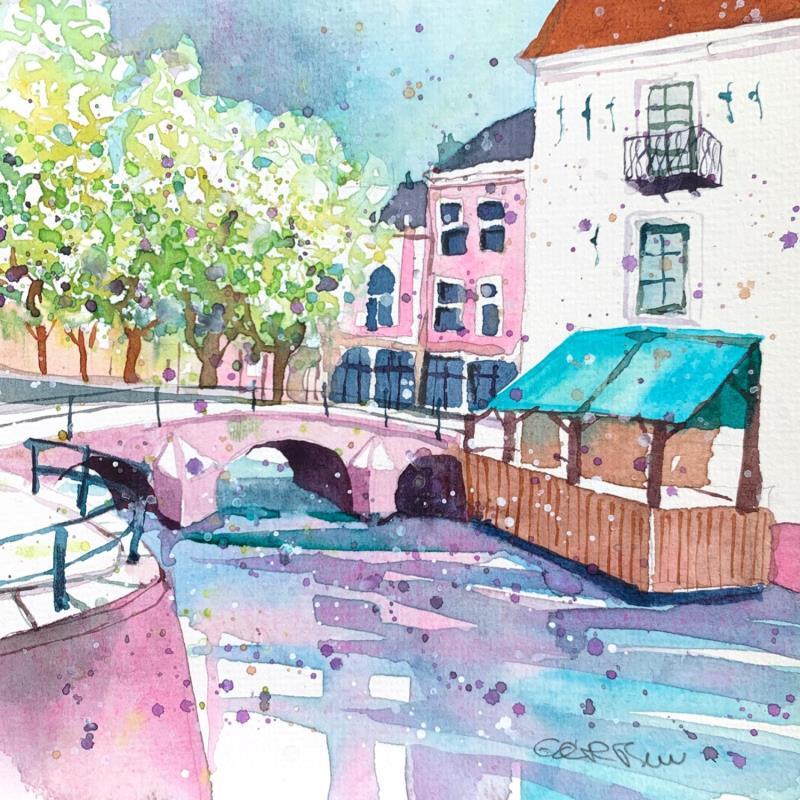 Painting NO.  2496 THE HAGUE  SMIDSWATER by Thurnherr Edith | Painting Subject matter Watercolor Urban