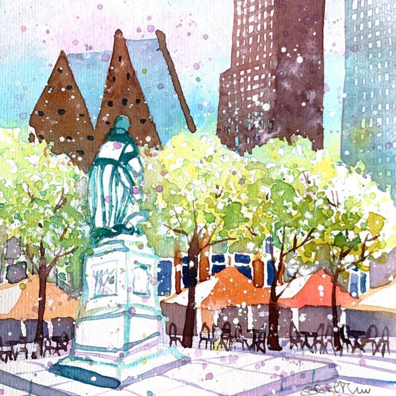 Painting NO.  2497  THE HAGUE  HET PLEIN by Thurnherr Edith | Painting Subject matter Watercolor Urban