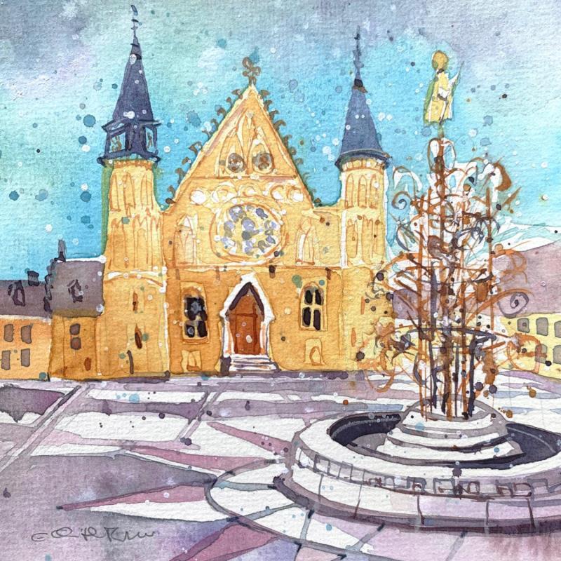 Gemälde NO.  2499  THE HAGUE  BINNENHOF RITTERZAAL von Thurnherr Edith | Gemälde Materialismus Urban Aquarell