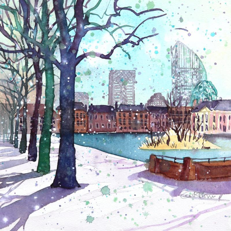 Painting NO.  24102 THE HAGUE  HOFVIJVER by Thurnherr Edith | Painting Subject matter Urban Watercolor
