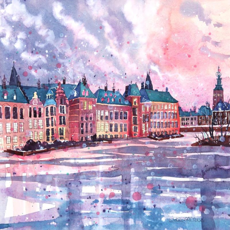 Painting NO.  24112 THE HAGUE  HOFVIJVER by Thurnherr Edith | Painting Subject matter Watercolor Urban