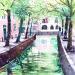 Painting NO.  24114  THE HAGUE  NIEUWE UITLEG SPRING by Thurnherr Edith | Painting Subject matter Urban Watercolor